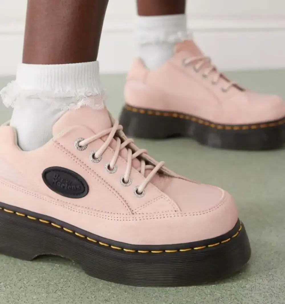Dr Martens Buzz 5i Suede Leather Platform Shoes Womens Size 7 EU 38 Powder Pink